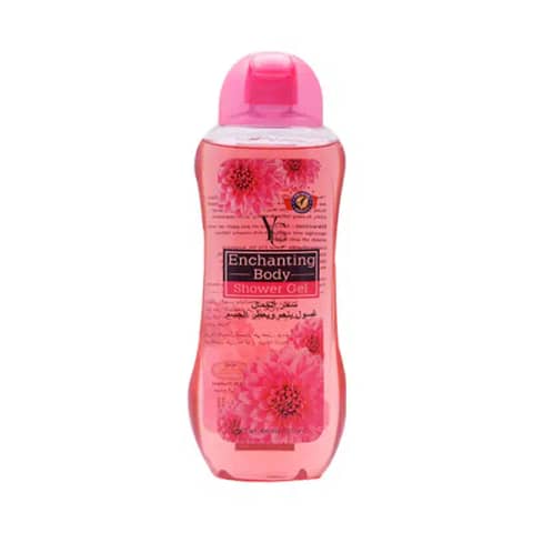 YC Products Enchanting Pink Body Shower Gel, 400ml bottle, clear packaging with white pump.